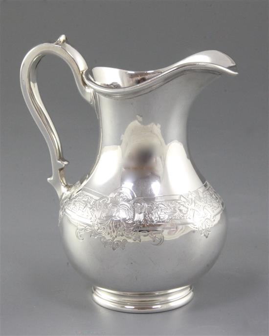 A Victorian silver cream jug, by Hunt & Roskell, (Alfred Benson & Henry Hugh Webb), Height: 143mm Weight: 8.2oz/256grms